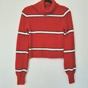Women's Striped Turtleneck Pullover Sweater - Wild Fable - XS